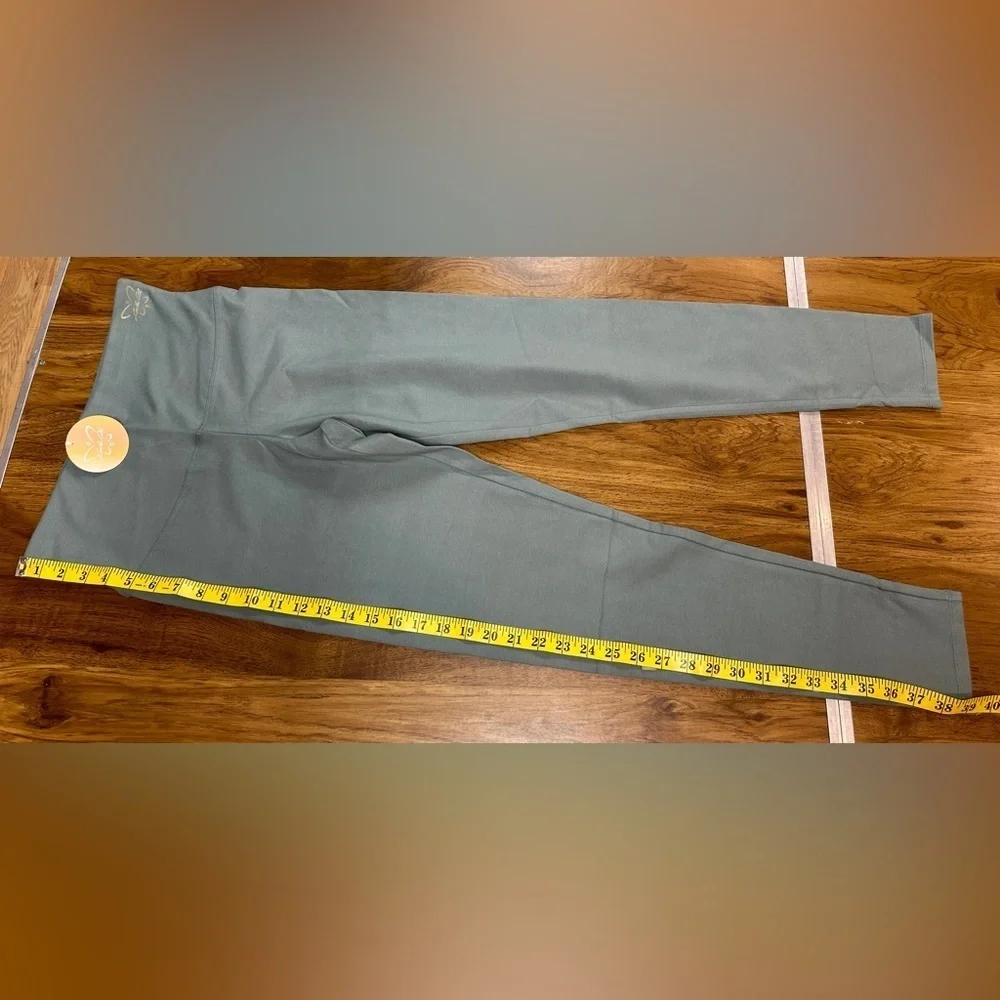 Laila Ali NWT Sculpted Slim Leg High Waist Leggings Green Women’s Size Large - Picture 6 of 11